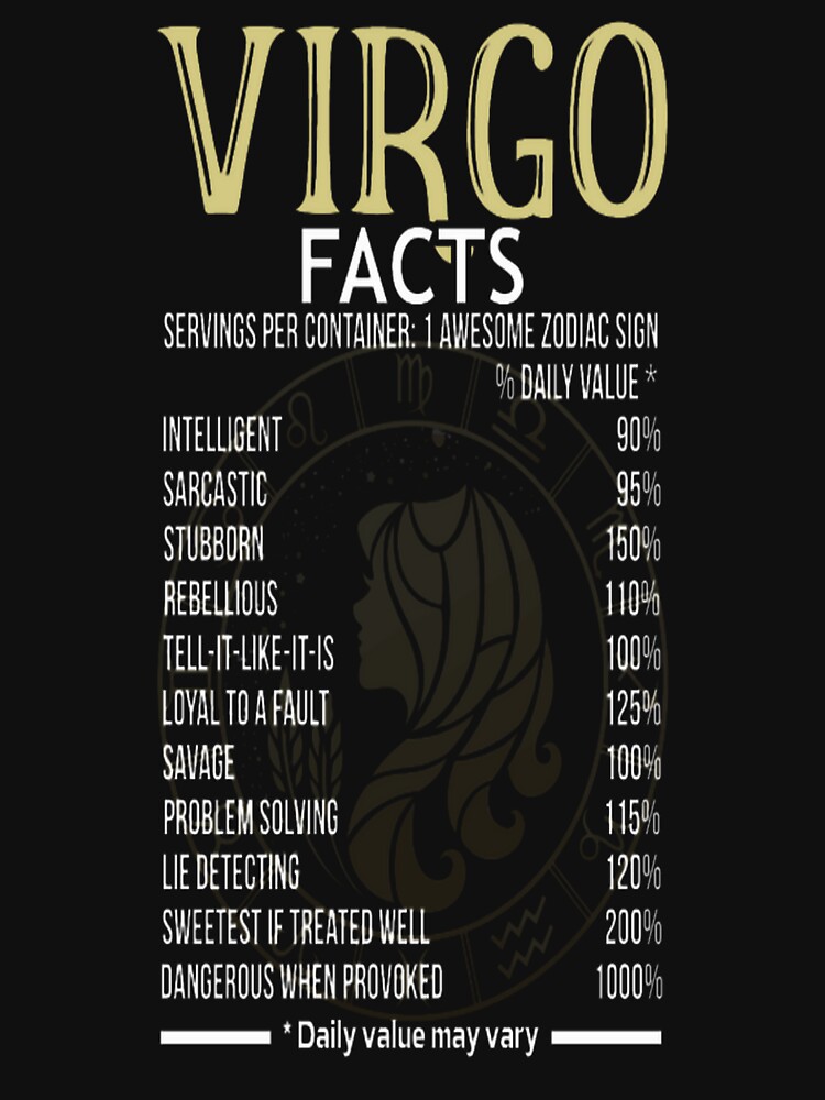  Virgo Awesome Zodiac Sign Virgo Facts T Shirt T shirt by 