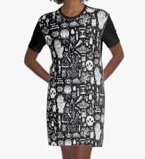 Curiosities: Bone Black Graphic T-Shirt Dress