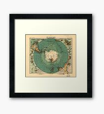 Map of Antarctica from 1912 (SĂ¼d-Polar-Karte) Framed Print