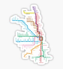 Chicago Trains Map Sticker