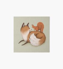 Fox & Squirrel Art Board Print