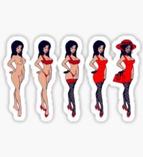La ragazza in rosso Sticker