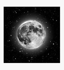 Bright, beautiful full Moon and stars photo Photographic Print