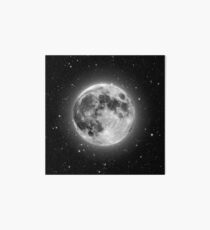 Bright, beautiful full Moon and stars photo Art Board
