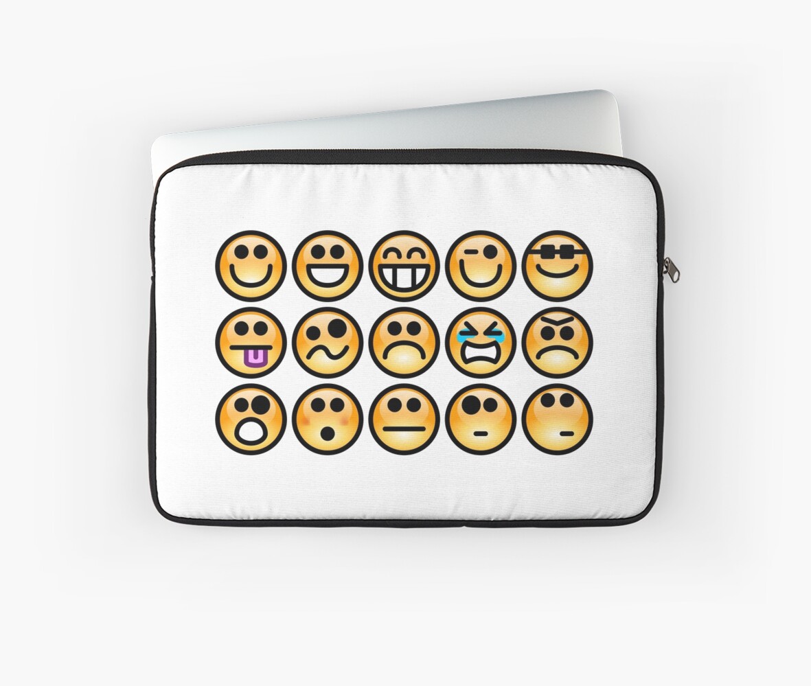 Emoji Emoticon Laptop Sleeves By Edleon Redbubble