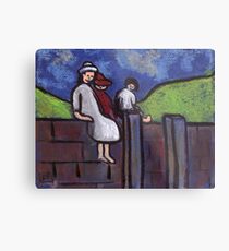 Children on a wall Metal Print