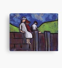 Children on a wall Canvas Print