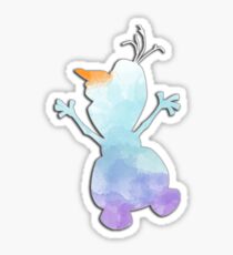 Blue and purple watercolor snowman Sticker