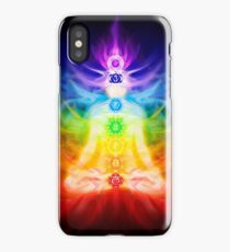 Chakras and energy flow on human body art photo print iPhone Case