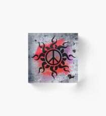 Cool Peace Sign with Paint Acrylic Block