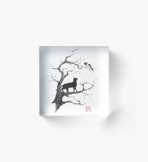 Dangerous conversations sumi-e painting Acrylic Block