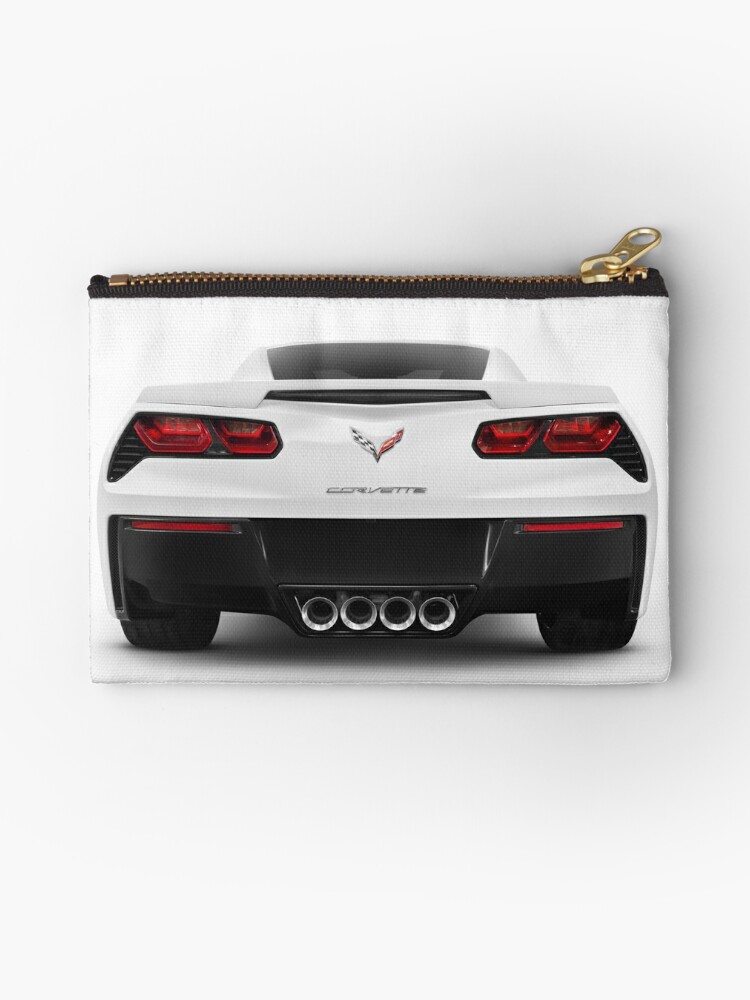 2014 Chevrolet Corvette Stingray Sports Car Rear View Art Photo Print Zipper Pouch By Artnudephotos