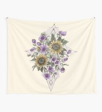 Geometric Sunflower Pattern Tapestry