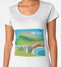 Big Sur, California - Skyline Illustration by Loose Petals Women's Premium T-Shirt