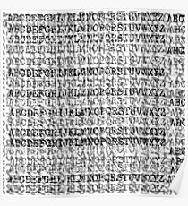 Warning Graphic Alphabet Soup Poster