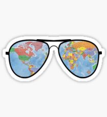 World Traveler Sunglasses Sticker