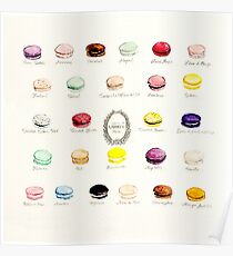 Laduree Macarons Flavor Menu Poster