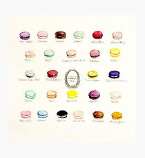 Laduree Macarons Flavor Menu Photographic Print