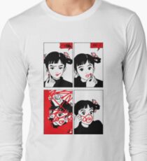 Anime Girl Red Lipstick Long Sleeve T-Shirt