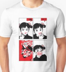 Camiseta unisex Anime Girl Red Lipstick