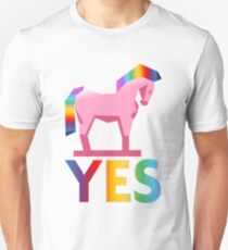 Rainbow Trojan Horse Says Yes Unisex T-Shirt