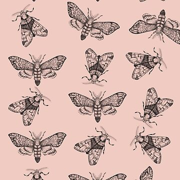 Artwork thumbnail, Pink moths pattern. by smalldrawing