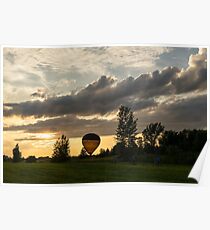 Summer Sunset with Balloons and Bicycles Poster