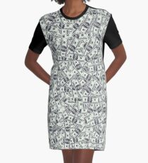 Giant money background 100 dollar bills Graphic T-Shirt Dress