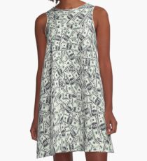 Giant money background 100 dollar bills A-Line Dress