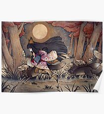 Running With Monsters - Kitsune Fox Yokai Poster