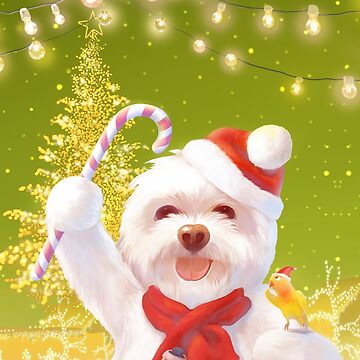 Cute Christmas Dog Wearing a Santa Claus Hat with Christmas Gifts Sticker  for Sale by PoshPeels