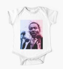 Martin Luther King Junior Newspaper Portrait Colorfade One Piece - Short Sleeve