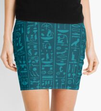 Hieroglyphics Moonstone BLUE Mini Skirt