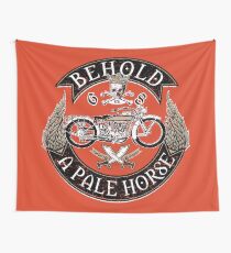 Vintage Motorcycle Biker Grunge Orange Wall Tapestry