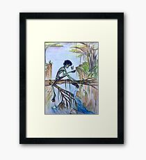 Frog Person With Butterfly Framed Print