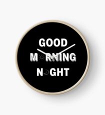 GOOD MORNING/NIGHT BLACK Clock