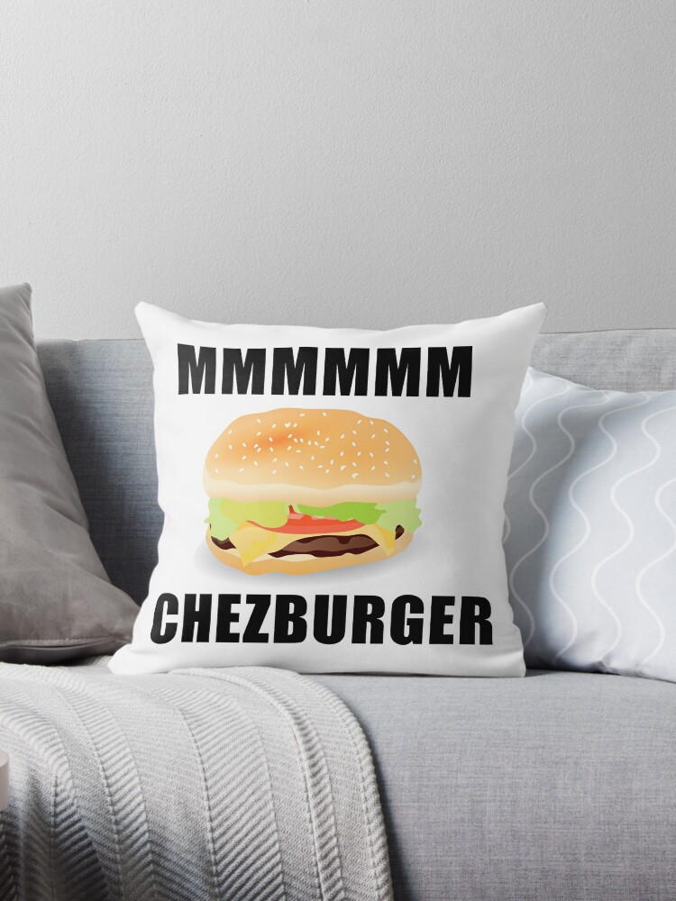 Roblox Mmm Chezburger Throw Pillow By Jenr8d Designs - roblox mmm chezburger framed art print