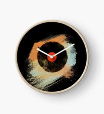 Vinyl Record Retro T-Shirt - Vinyl Records Modern Grunge Design Clock