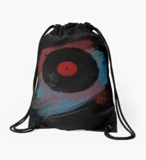 Vinyl Record - Modern Vinyl Records Grunge Design - Tshirt and more Drawstring Bag