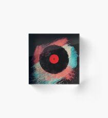 Vinyl Record - Modern Vinyl Records Grunge Design - Tshirt and more Acrylic Block