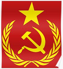 Hammer and Sickle Communist Flag Poster
