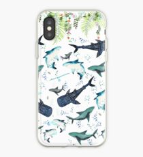Vinilo o funda para iPhone patrón de tiburón floral