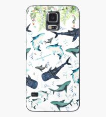 Funda/vinilo para Samsung Galaxy patrón de tiburón floral