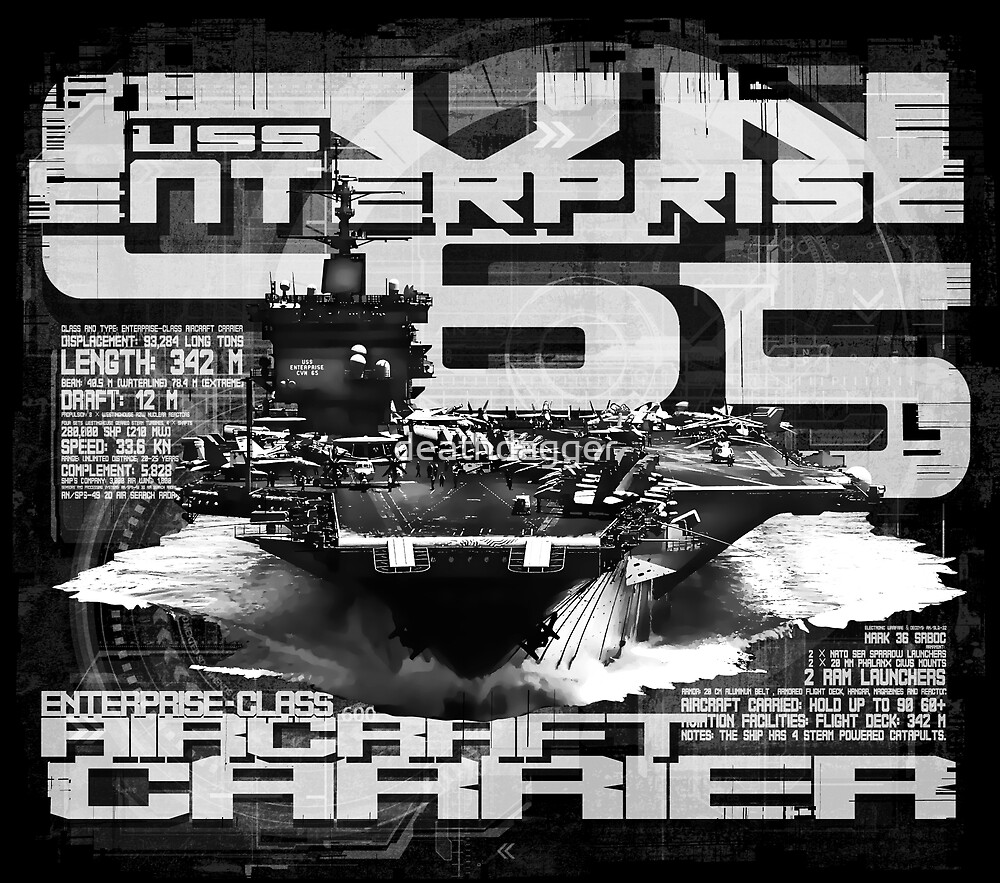 "Aircraft carrier Enterprise" by deathdagger Redbubble