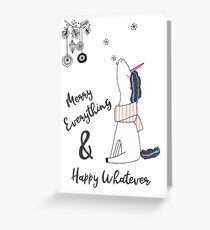 Merry Everything & Happy Whatever - Weihnachtseinhorn Grußkarte
