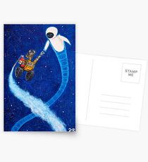 Wall-e and Eve painting Postcards
