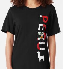 Peru Llama T-shirt Peruvian Soccer Tee Slim Fit T-Shirt