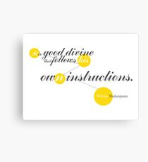 Instruction Canvas Print