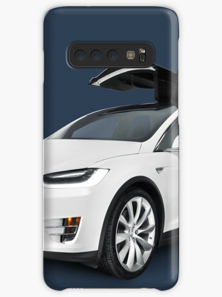 White 2017 Tesla Model X Luxury Suv Electric Car With Open Falcon Wing Doors Art Photo Print Case Skin For Samsung Galaxy By Artnudephotos