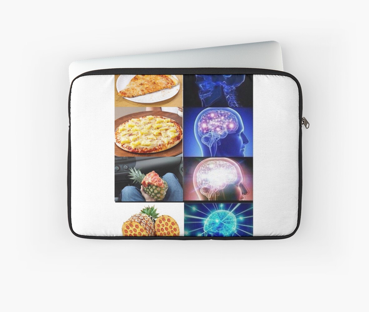 Expanding Brain Meme Pizza Laptop Sleeves By Balzac Redbubble